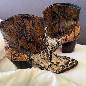 Snake print booties